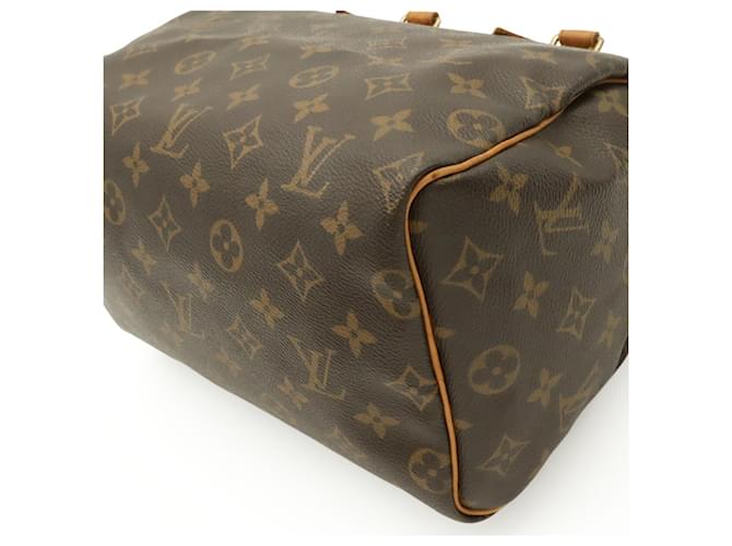 Borsa Louis Vuitton Monogram Speedy 25 Marrone Bianco Monogramma - vista 4