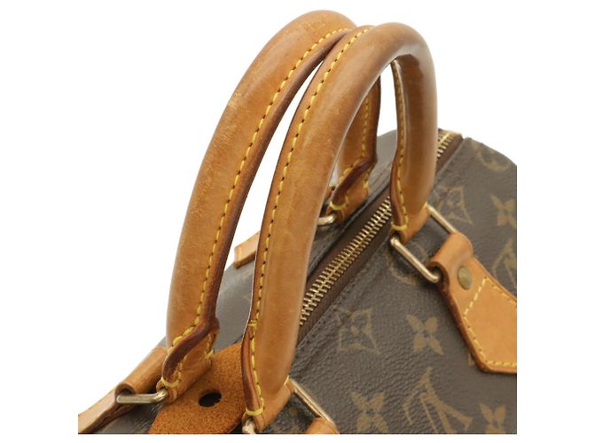 Borsa Louis Vuitton Monogram Speedy 25 Marrone Bianco Monogramma - vista 6