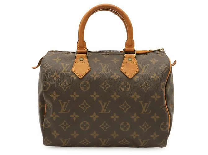 Borsa Louis Vuitton Monogram Speedy 25 Marrone Bianco Monogramma - vista 2