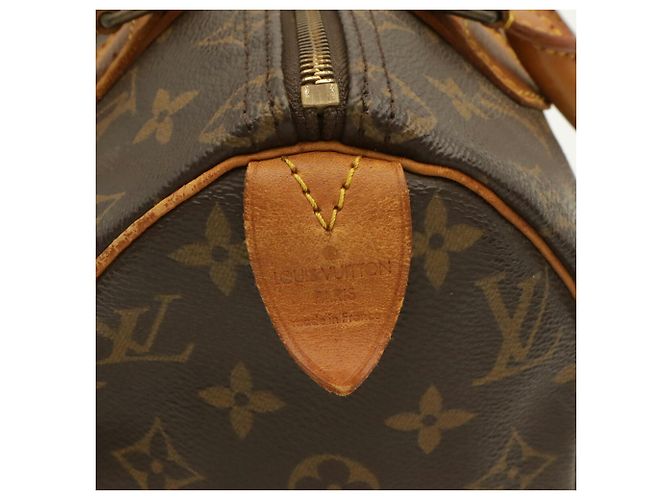Borsa Louis Vuitton Monogram Speedy 25 Marrone Bianco Monogramma - vista 5