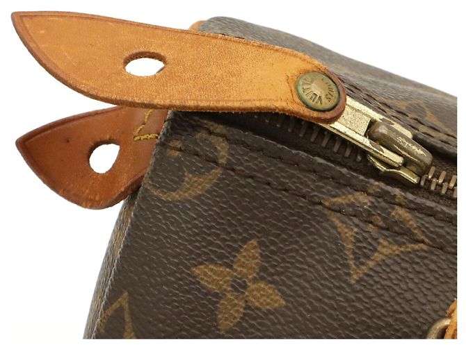 Borsa Louis Vuitton Monogram Speedy 25 Marrone Bianco Monogramma - vista 7