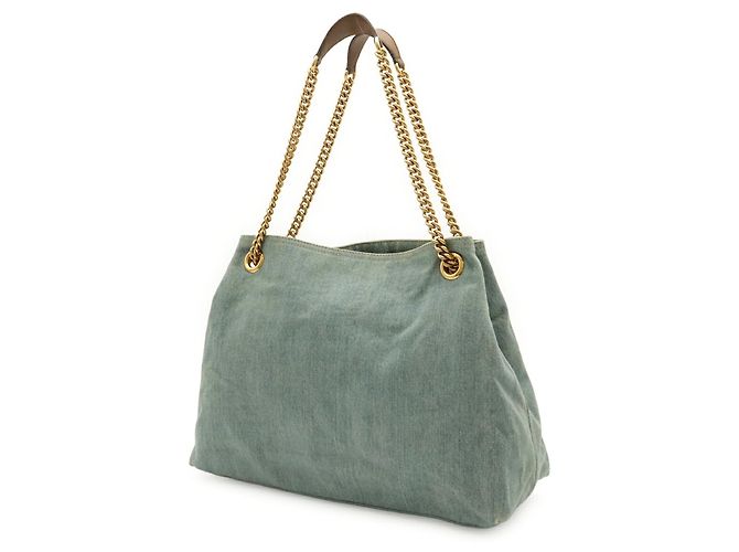 Borsa a catena Gucci Soho Interlocking G Marrone Blu chiaro - vista 3