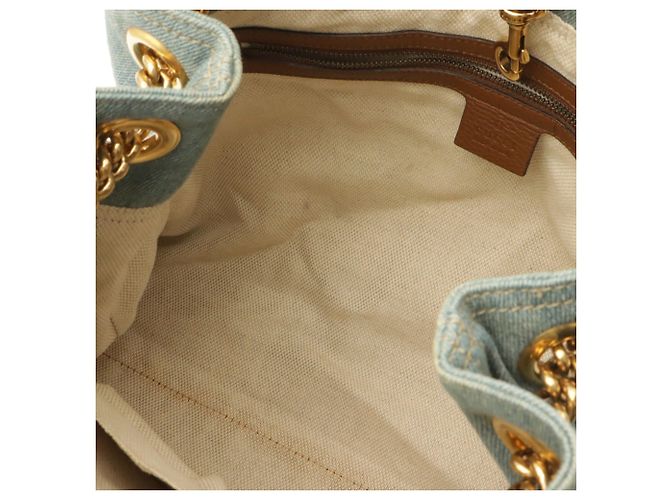 Borsa a catena Gucci Soho Interlocking G Marrone Blu chiaro - vista 7