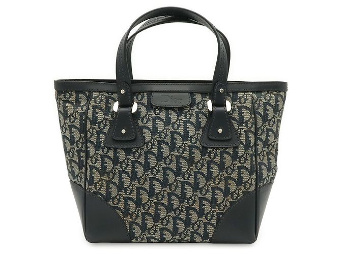 Borsa Tote Christian Dior Trotter Blu navy - vista 2