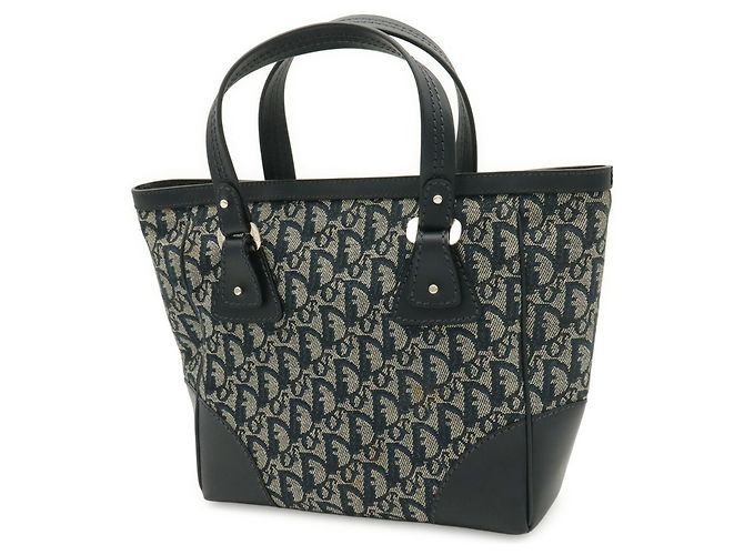 Borsa Tote Christian Dior Trotter Blu navy - vista 3