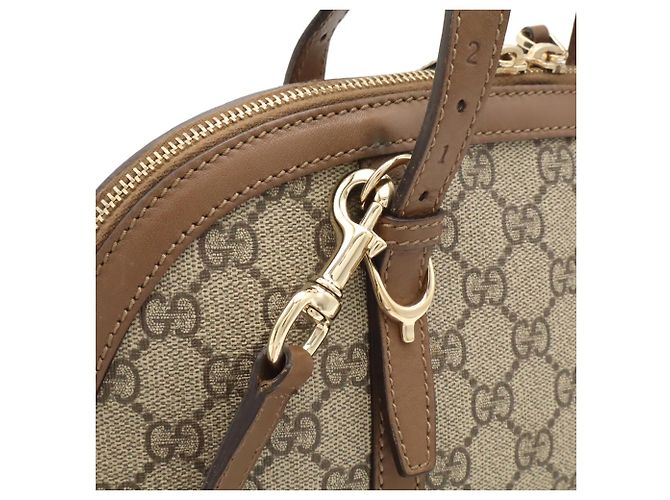 Borsa a mano Gucci Nice GG Supreme Marrone Beige - vista 9