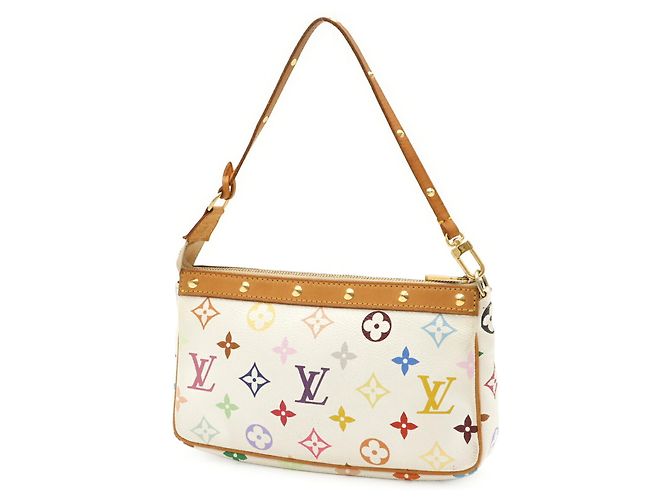 Louis Vuitton Monogram Multicolor Pochette Accessoires Bianco - vista 3