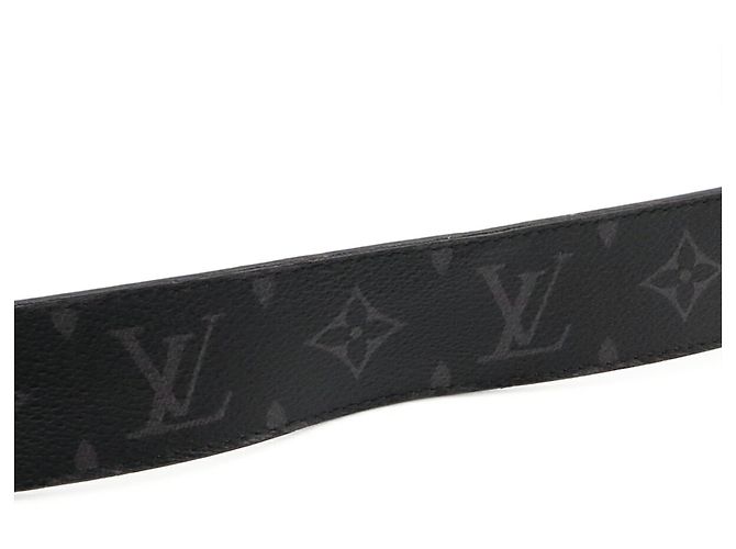 Louis Vuitton Monogram Eclipse Taiga Ceinture LV Initial 40MM Reversible Belt Marrone Nero - vista 6
