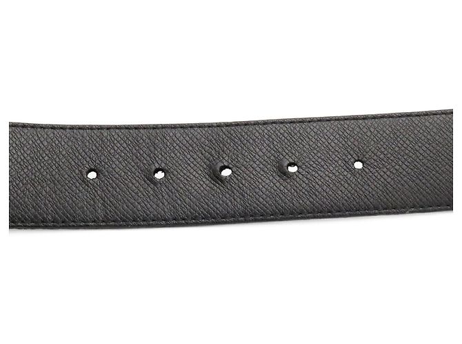 Louis Vuitton Monogram Eclipse Taiga Ceinture LV Initial 40MM Reversible Belt Marrone Nero - vista 9
