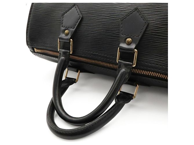 Borsa Louis Vuitton Epi Speedy 25 in Noir Nero - vista 5