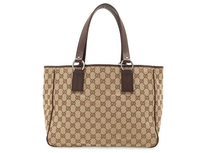 Borsa Tote e a Tracolla Gucci GG Canvas Beige Cachi Marrone scuro - vista 2