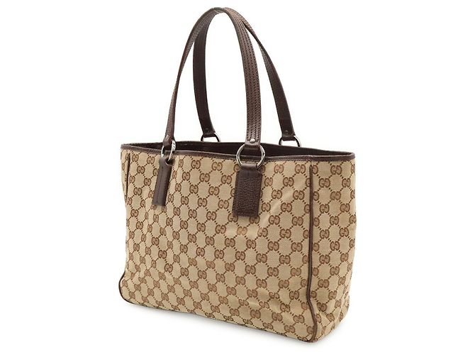 Borsa Tote e a Tracolla Gucci GG Canvas Beige Cachi Marrone scuro - vista 3
