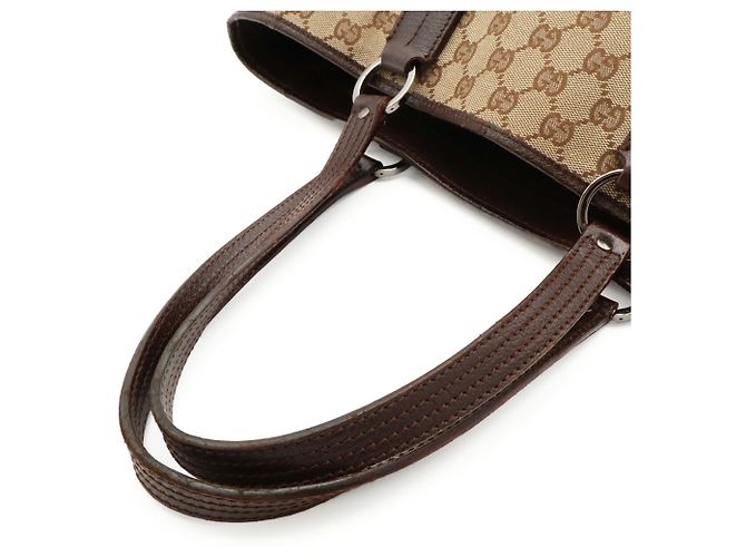 Borsa Tote e a Tracolla Gucci GG Canvas Beige Cachi Marrone scuro - vista 5