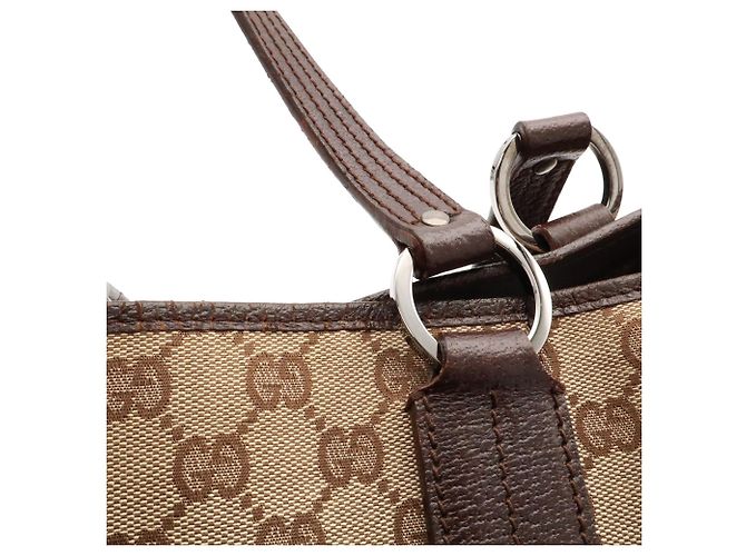 Borsa Tote e a Tracolla Gucci GG Canvas Beige Cachi Marrone scuro - vista 6