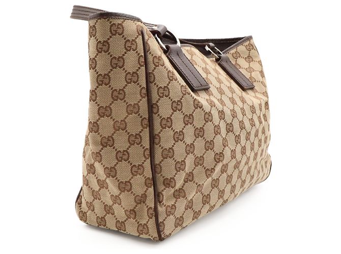 Borsa Tote e a Tracolla Gucci GG Canvas Beige Cachi Marrone scuro - vista 7