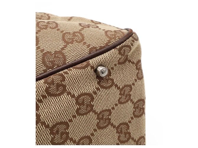Borsa Tote e a Tracolla Gucci GG Canvas Beige Cachi Marrone scuro - vista 8