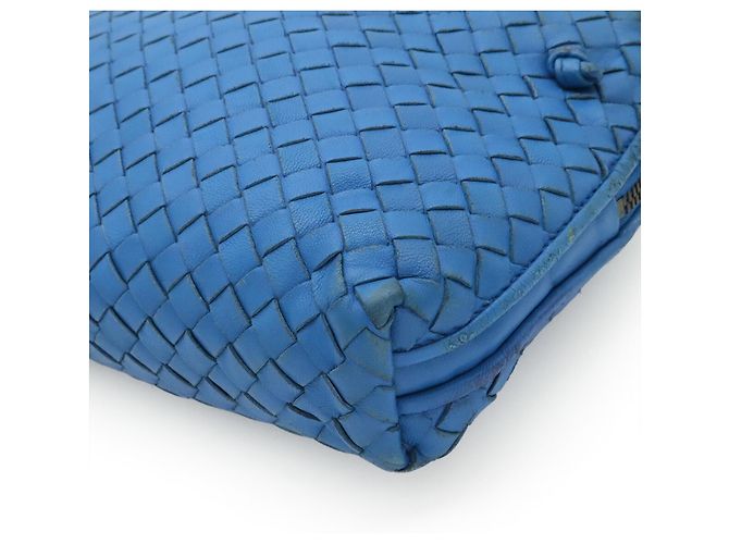 Borsa a tracolla Bottega Veneta Intrecciato Nodini Blu - vista 4