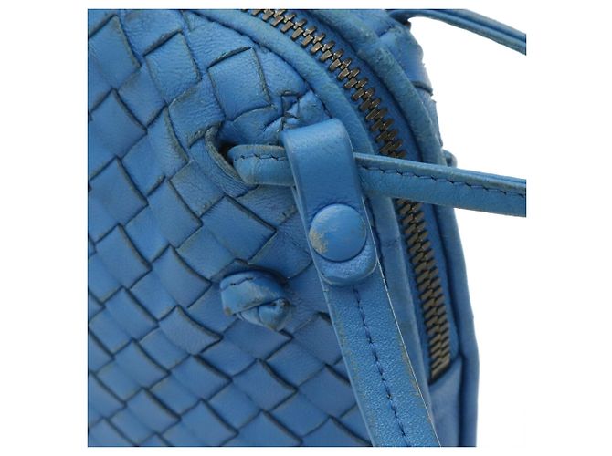Borsa a tracolla Bottega Veneta Intrecciato Nodini Blu - vista 6