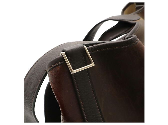 Hermès Borsa a tracolla Hermes Picotin GM Long Shoulder Tote Bag Giallo Marrone scuro - vista 7