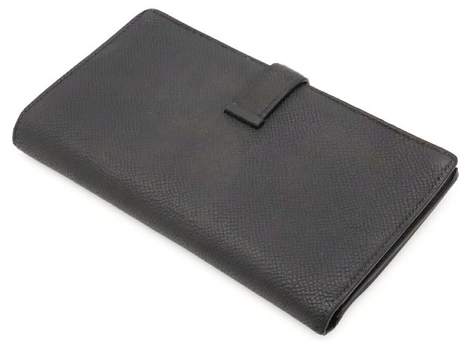 Hermès Cartera larga bi-fold Hermes Bearn Soufflé Negro - vista 3