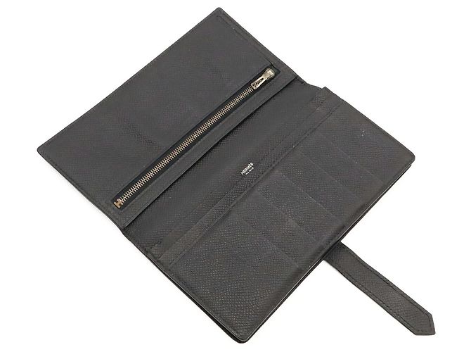 Hermès Cartera larga bi-fold Hermes Bearn Soufflé Negro - vista 7