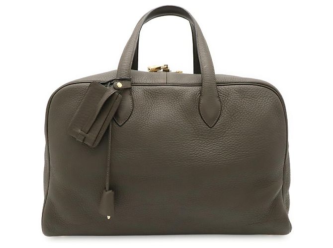Hermès Borsa Boston Hermes Victoria 43 Verde oliva - vista 2