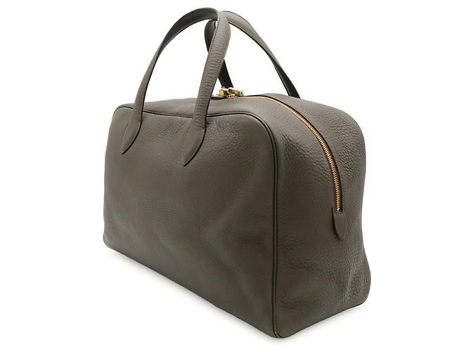 Hermès Borsa Boston Hermes Victoria 43 Verde oliva - vista 3