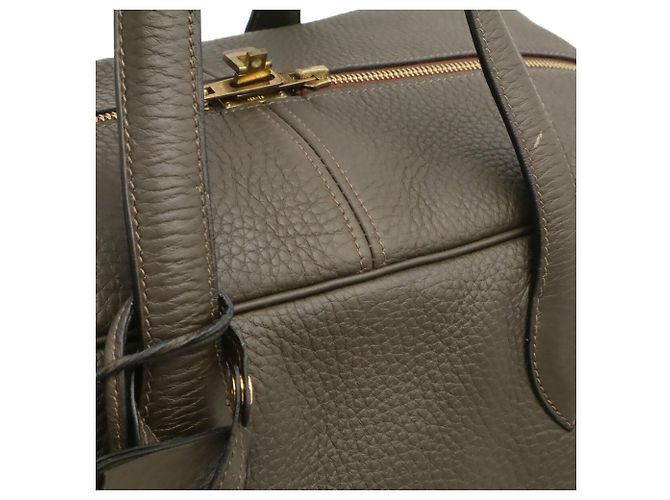 Hermès Borsa Boston Hermes Victoria 43 Verde oliva - vista 8