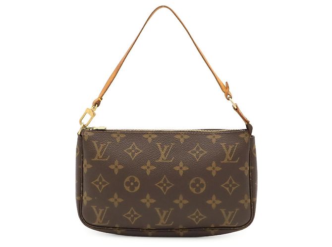 Louis Vuitton Monogram Pochette Accessoires Handbag Pouch Marrone - vista 2