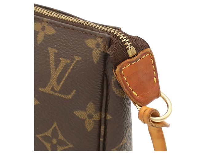 Louis Vuitton Monogram Pochette Accessoires Handbag Pouch Marrone - vista 8