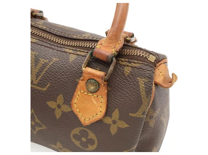 Borsa a mano Louis Vuitton Monogram Mini Speedy Marrone - vista 8