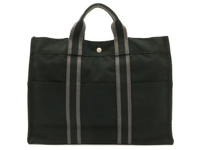 Hermès Borsa Fourre-Tout MM Hermes Marrone Nero - vista 2