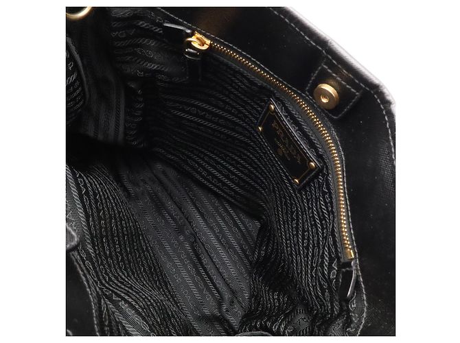 Borsa a spalla/tote Prada in nylon e pelle Nero - vista 10