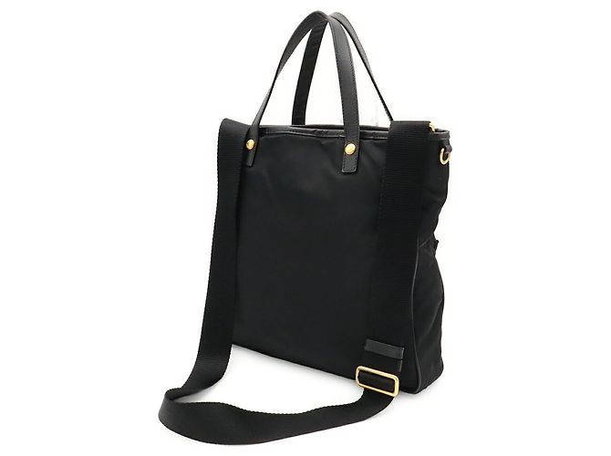 Borsa a spalla/tote Prada in nylon e pelle Nero - vista 3