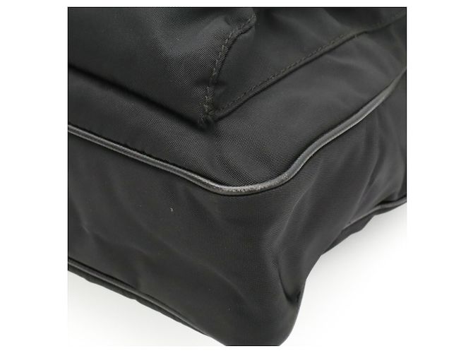 Borsa a spalla/tote Prada in nylon e pelle Nero - vista 4