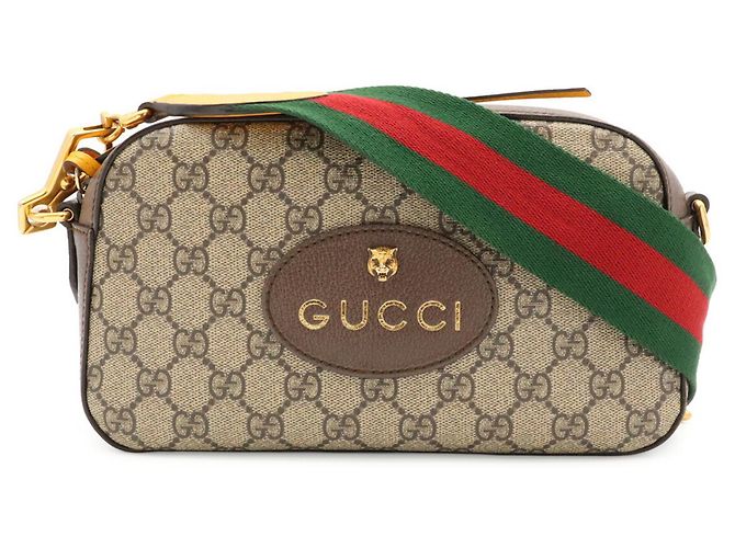 Borsa GUCCI Neo GG Supreme Marrone Rosso Beige Verde Giallo - vista 2
