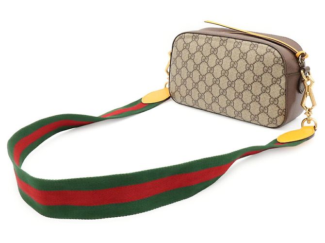 Borsa GUCCI Neo GG Supreme Marrone Rosso Beige Verde Giallo - vista 3