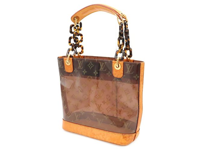 Borsa Louis Vuitton Monogram Vinyl Cabas Ambre PM Marrone - vista 3