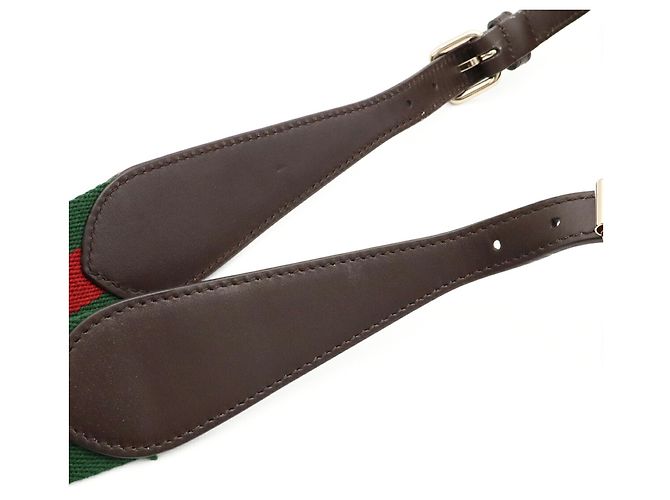 Mini borsa secchiello Gucci GG Canvas Rosso Beige Verde Marrone scuro - vista 5