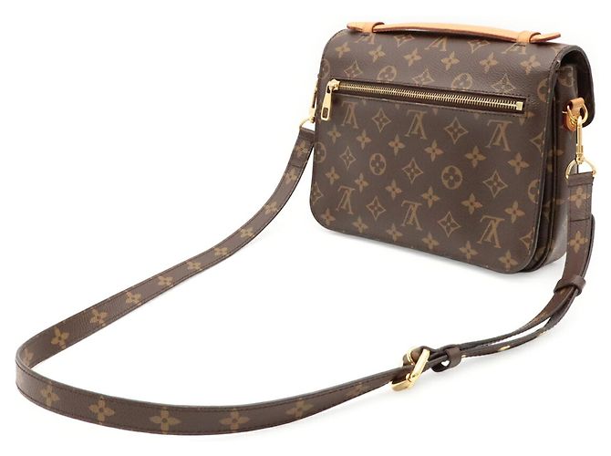 Borsa Louis Vuitton Monogram Pochette Metis Marrone - vista 3