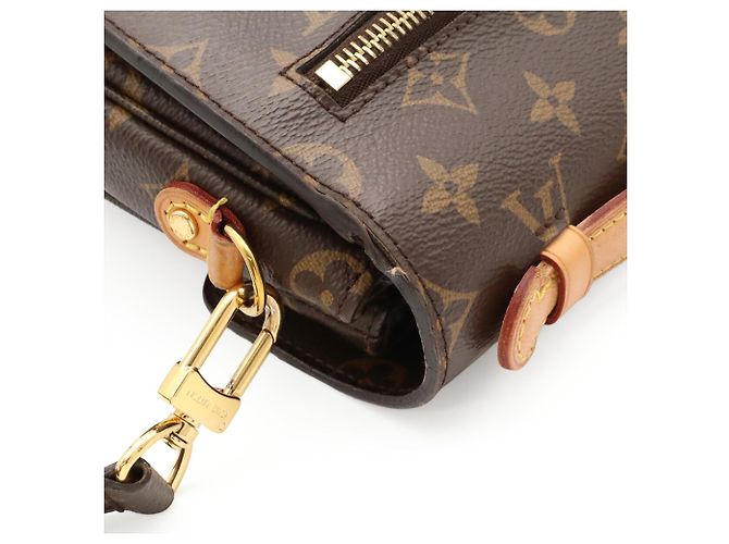 Borsa Louis Vuitton Monogram Pochette Metis Marrone - vista 4