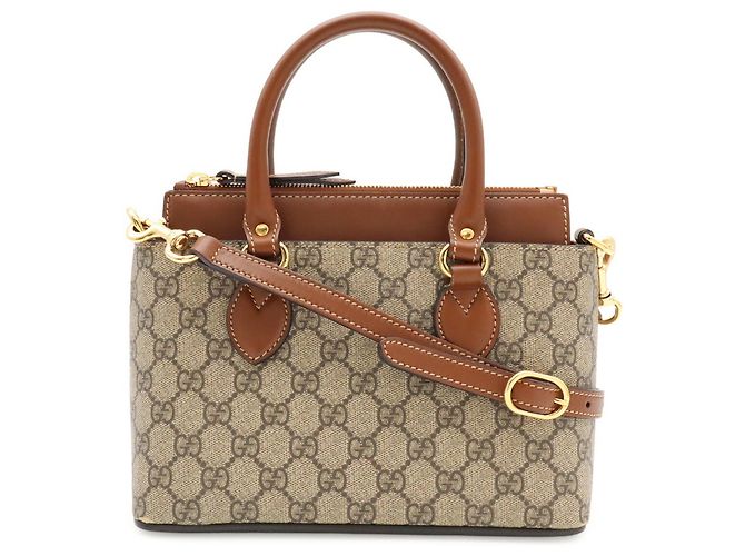 Borsa a mano/Borsa a tracolla Gucci GG Supreme Marrone Beige - vista 2