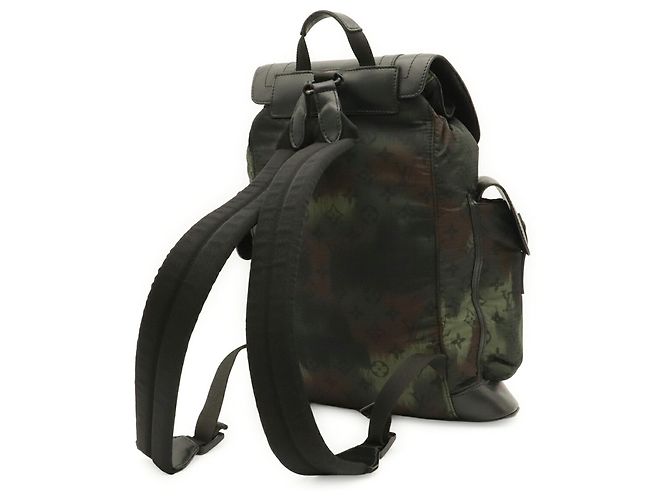 Zaino Louis Vuitton Monogram Camouflage Christopher PM Nero Multicolore Verde - vista 3