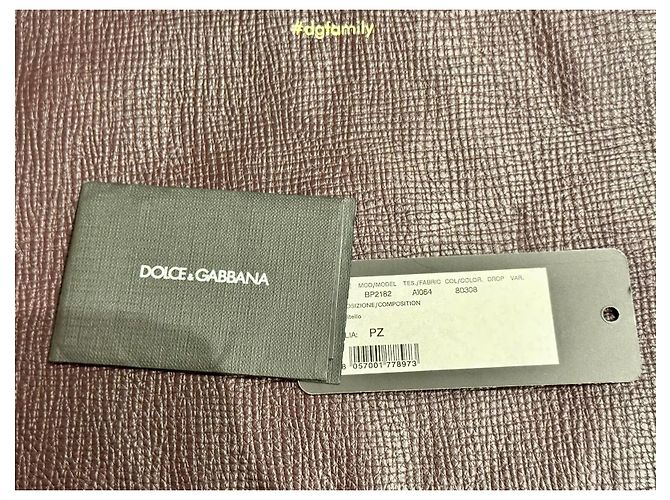 Clutch Dolce & Gabbana #DGFAMILY in pelle Marrone Nero Bianco - vista 9