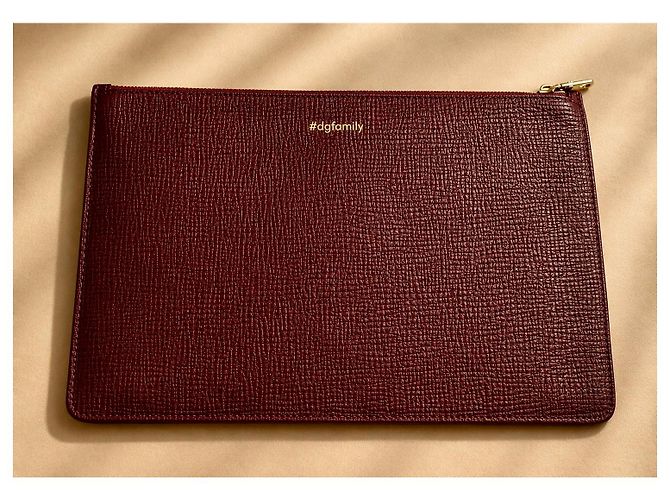 Clutch Dolce & Gabbana #DGFAMILY in pelle Marrone Nero Bianco - vista 2