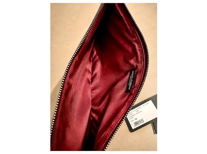 Clutch Dolce & Gabbana #DGFAMILY in pelle Marrone Nero Bianco - vista 3