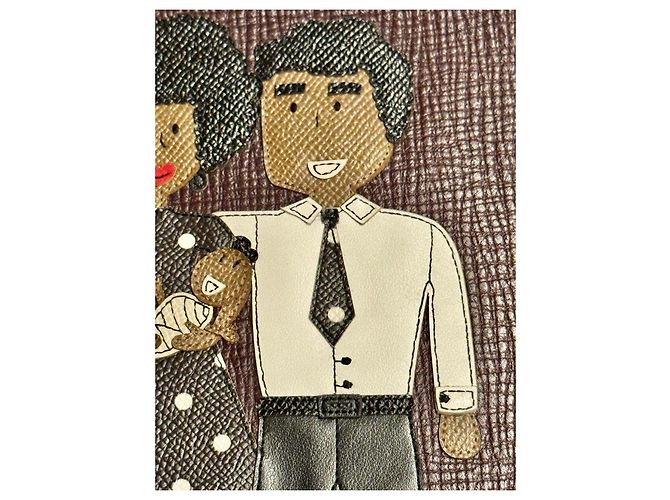 Clutch Dolce & Gabbana #DGFAMILY in pelle Marrone Nero Bianco - vista 4
