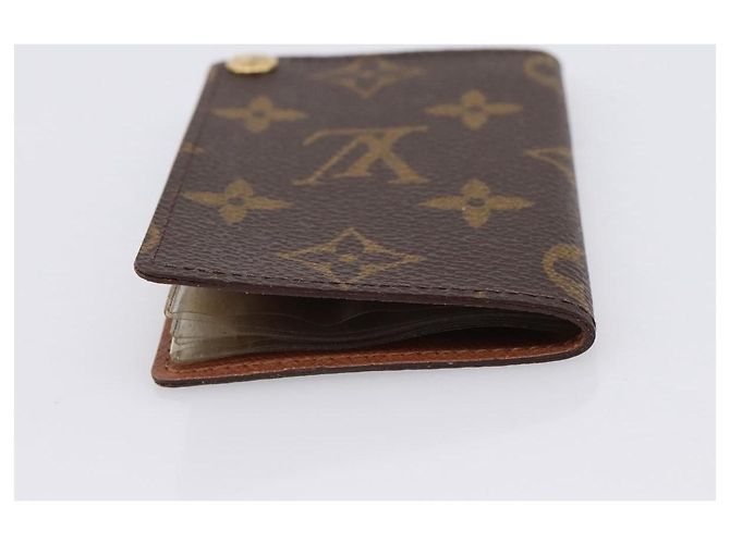 Louis Vuitton Porte Cartes Pression Card Case Monogram Canvas Marrone - vista 3