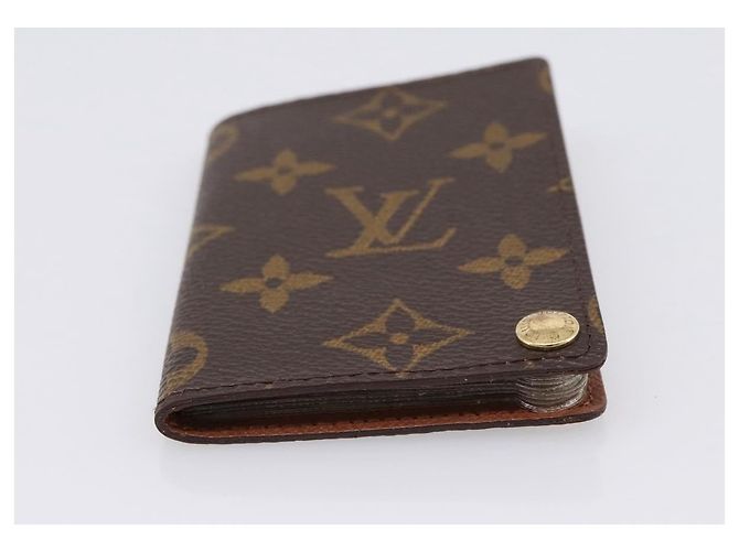 Louis Vuitton Porte Cartes Pression Card Case Monogram Canvas Marrone - vista 4