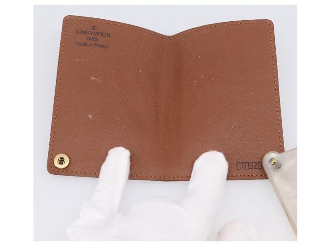 Louis Vuitton Porte Cartes Pression Card Case Monogram Canvas Marrone - vista 5